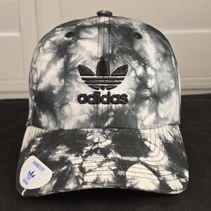Adidas Tie Dye Cap Adjustable Black + White Good Condition